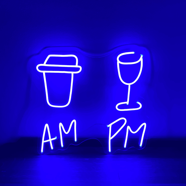 Neonový nápis - AM & PM