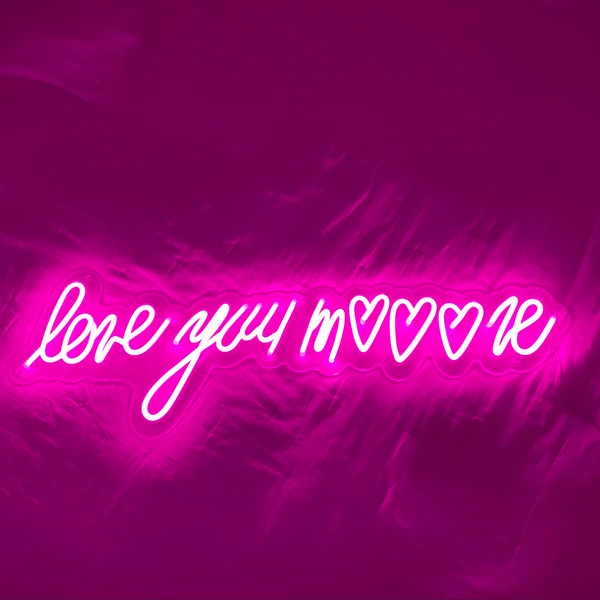 Neonový nápis - Love you more