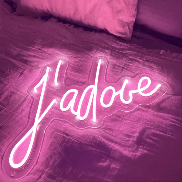 Neonový nápis - J'adore